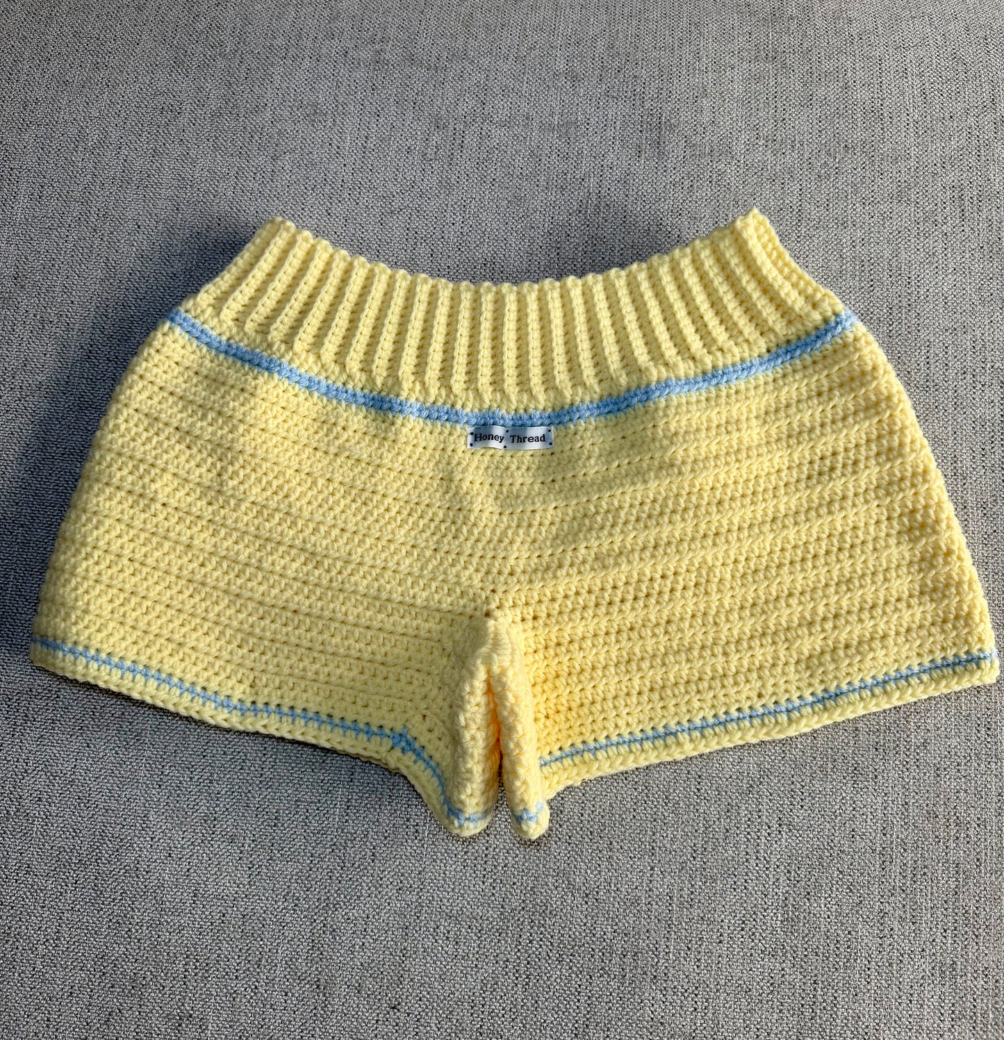 Soft Yellow Crochet Shorts